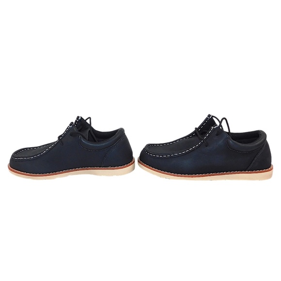 Sonoma Goods for Life Boys’ Navy Leather Lace-Up Shoes | Size 4 (Medium) - Picture 3 of 6